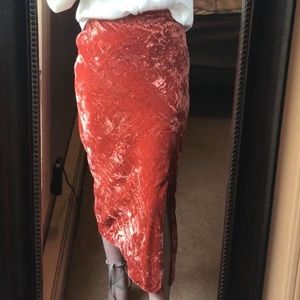 GORGEOUS Crushed Velvet Midi Skirt Anthropologie